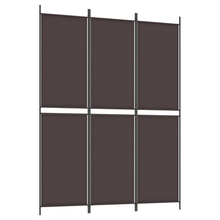 Rumsavdelare 3 paneler 150 x 200 cm brun tyg