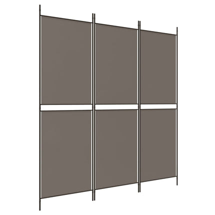 Rumsavdelare 3 paneler antracit 150 x 200 cm tyg