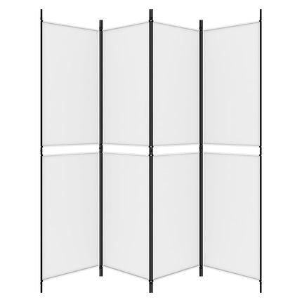 Rumsavdelare 4 paneler vit 200x200 cm tyg