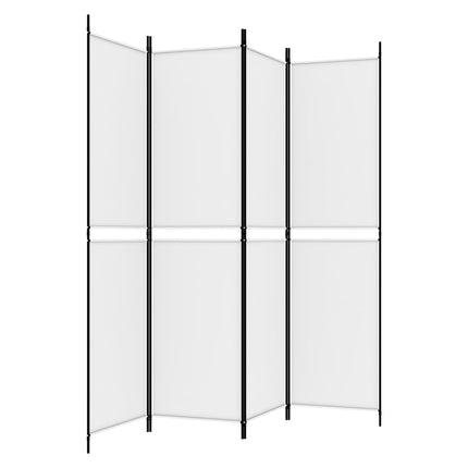 Rumsavdelare 4 paneler vit 200x200 cm tyg