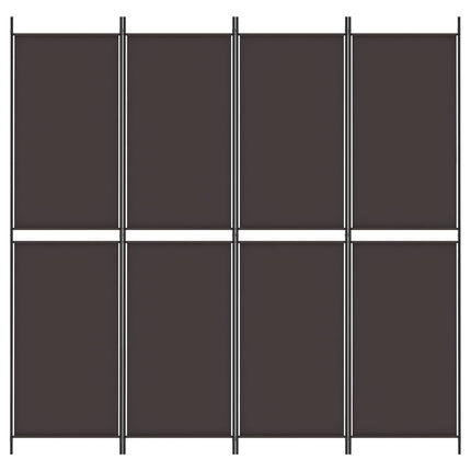 Rumsavdelare 4 paneler brun 200x200 cm tyg