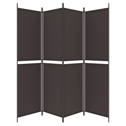 Rumsavdelare 4 paneler brun 200x200 cm tyg