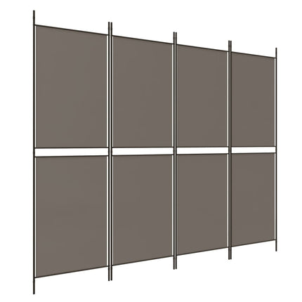 Rumsavdelare 4 paneler antracit 200x200 cm tyg