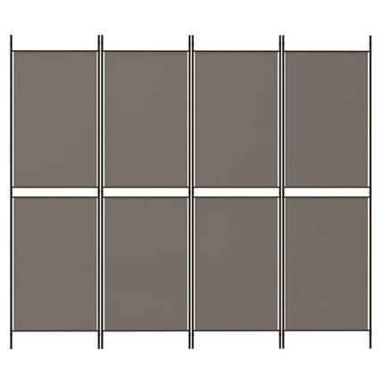 Rumsavdelare 4 paneler antracit 200x200 cm tyg