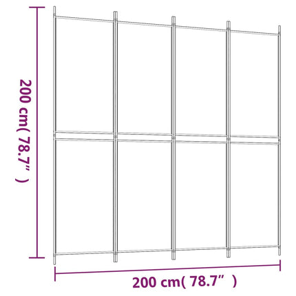Rumsavdelare 4 paneler antracit 200x200 cm tyg