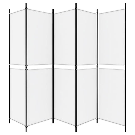 Rumsavdelare 5 paneler vit 250x200 cm tyg