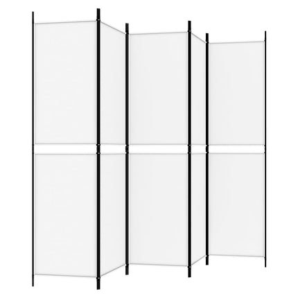 Rumsavdelare 5 paneler vit 250x200 cm tyg