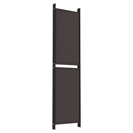 Rumsavdelare 5 paneler brun 250x200 cm tyg