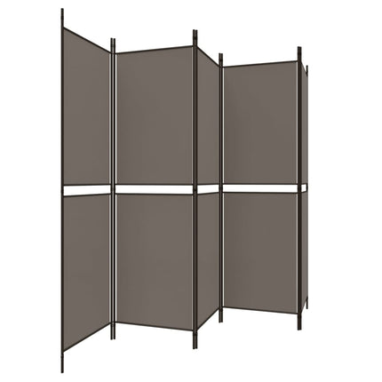 Rumsavdelare 5 paneler antracit 250x200 cm tyg
