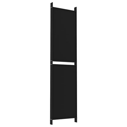 Rumsavdelare 5 paneler svart 250x200 cm tyg
