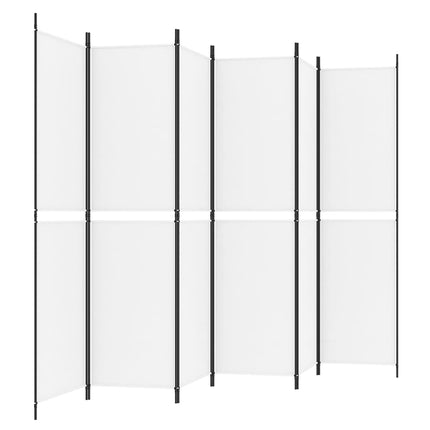 Rumsavdelare 6 paneler vit 300x200 cm tyg