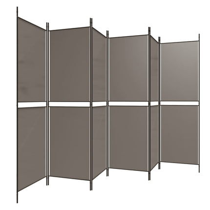 Rumsavdelare 6 paneler antracit 300x200 cm tyg