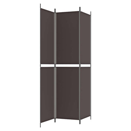 Rumsavdelare 3 paneler 150x220 cm brun tyg