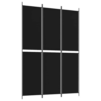 Rumsavdelare 3 paneler 150x220 cm svart tyg