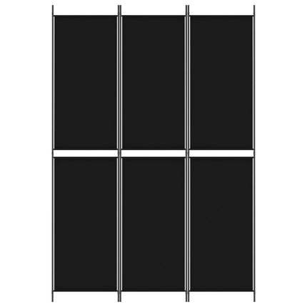 Rumsavdelare 3 paneler 150x220 cm svart tyg