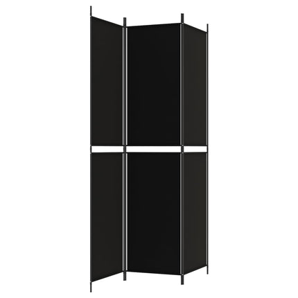 Rumsavdelare 3 paneler 150x220 cm svart tyg