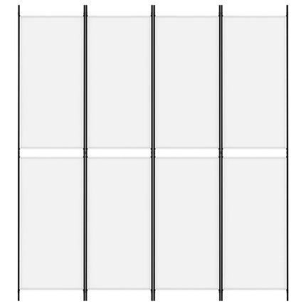 Rumsavdelare 4 paneler vit 200x220 cm tyg