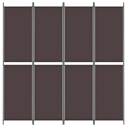Rumsavdelare 4 paneler brun 200x220 cm tyg