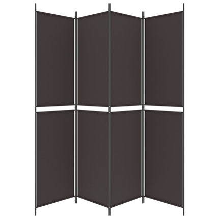 Rumsavdelare 4 paneler brun 200x220 cm tyg