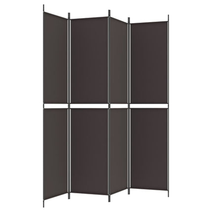Rumsavdelare 4 paneler brun 200x220 cm tyg