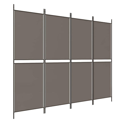 Rumsavdelare 4 paneler antracit 200x220 cm tyg