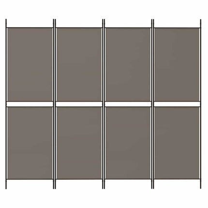 Rumsavdelare 4 paneler antracit 200x220 cm tyg