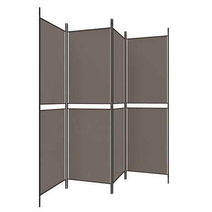 Rumsavdelare 4 paneler antracit 200x220 cm tyg