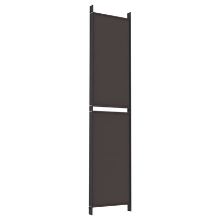 Rumsavdelare 5 paneler brun 250x220 cm tyg