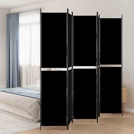 Rumsavdelare 5 paneler svart 250x220 cm tyg
