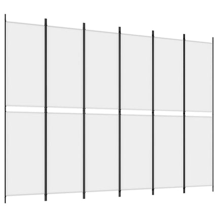 Rumsavdelare 6 paneler vit 300x220 cm tyg