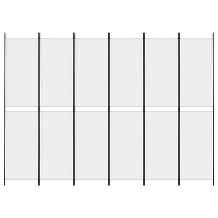 Rumsavdelare 6 paneler vit 300x220 cm tyg