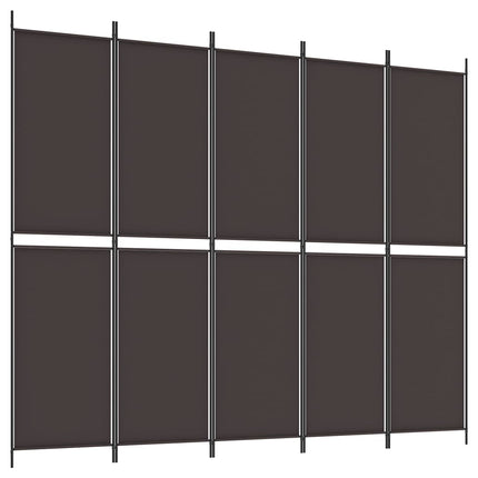 Rumsavdelare 6 paneler brun 300x220 cm tyg