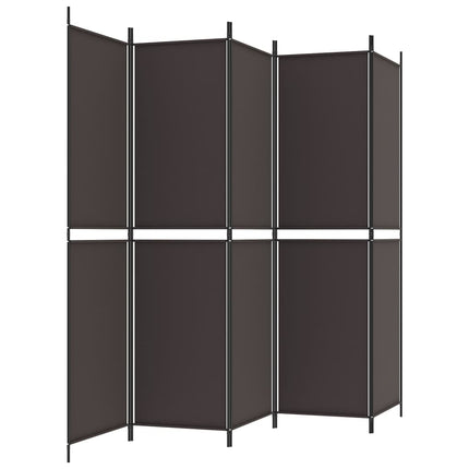 Rumsavdelare 6 paneler brun 300x220 cm tyg