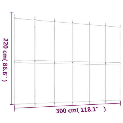 Rumsavdelare 6 paneler svart 300x220 cm tyg