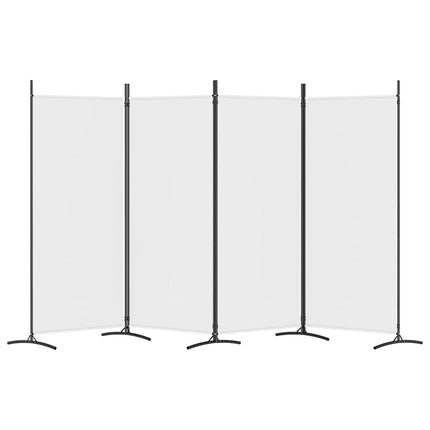 Rumsavdelare 4 paneler vit 346x180 cm tyg