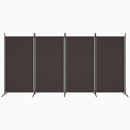 Rumsavdelare 4 paneler brun 346x180 cm tyg