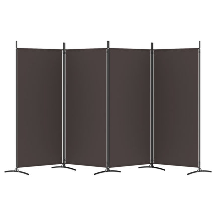 Rumsavdelare 4 paneler brun 346x180 cm tyg