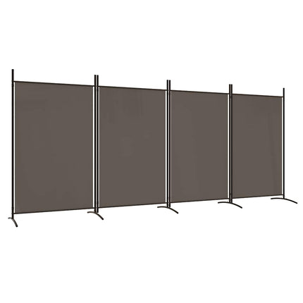 Rumsavdelare 4 paneler antracit 346x180 cm tyg