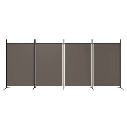 Rumsavdelare 4 paneler antracit 346x180 cm tyg