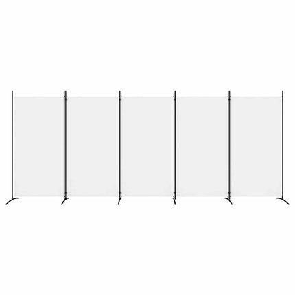 Rumsavdelare 5 paneler vit 433x180 cm tyg