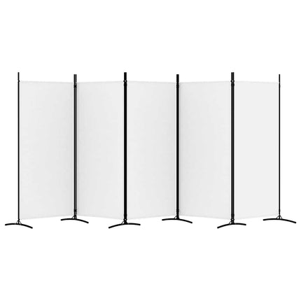 Rumsavdelare 5 paneler vit 433x180 cm tyg