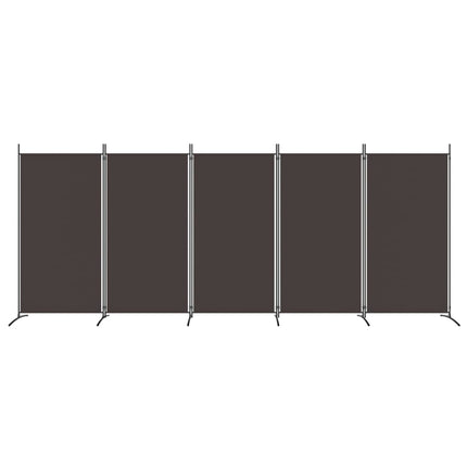 Rumsavdelare 5 paneler brun 433x180 cm tyg
