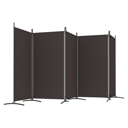 Rumsavdelare 5 paneler brun 433x180 cm tyg