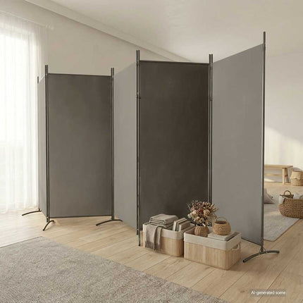 Rumsavdelare 5 paneler antracit 433x180 cm tyg