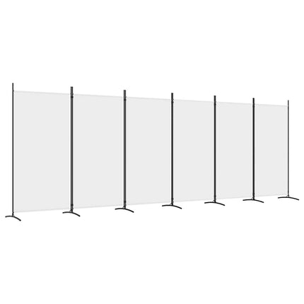 Rumsavdelare 6 paneler vit 520x180 cm tyg