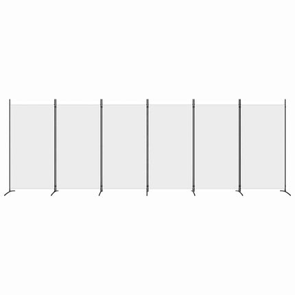 Rumsavdelare 6 paneler vit 520x180 cm tyg