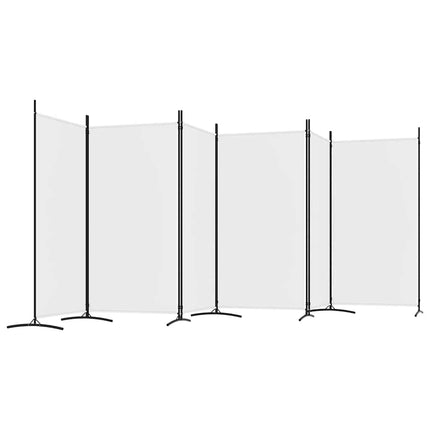 Rumsavdelare 6 paneler vit 520x180 cm tyg