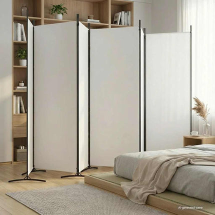 Rumsavdelare 6 paneler vit 520x180 cm tyg
