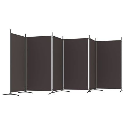 Rumsavdelare 6 paneler brun 520x180 cm tyg