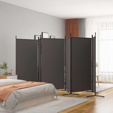 Rumsavdelare 6 paneler brun 520x180 cm tyg